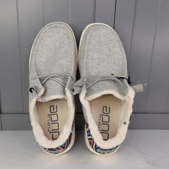 HEY DUDE 'WENDY FUNK' 'WOOL COLLECTION' LINED CHAMBRAY AZTEC DESIGN - Picture 7 of 15